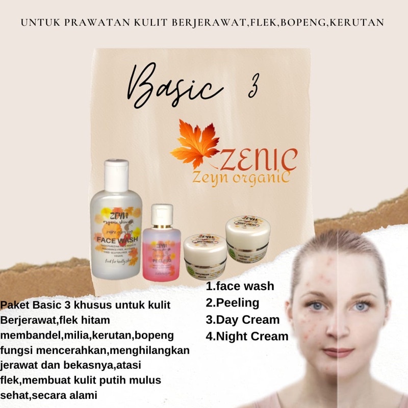 Basic 3 ZENIC kulit KOMBINASI ZEYN SKINCARE