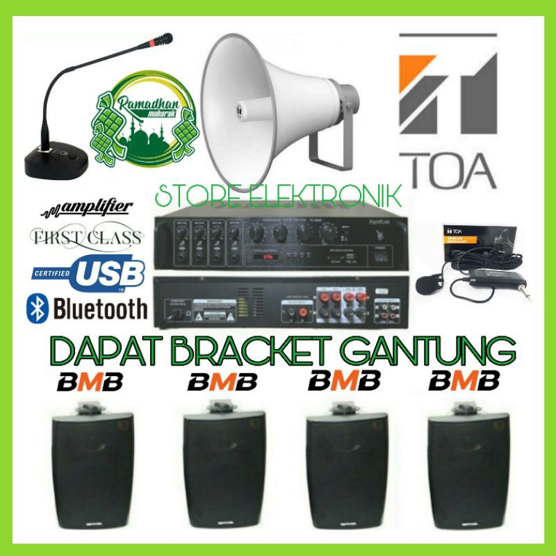 Paket Sound System BMB Kg 511 TOA Mesjid Mushola Indoor 4 - Outdoor 1