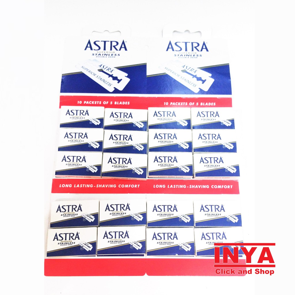 Pisau Silet Cukur ASTRA SUPERIOR STAINLESS RAZOR BLADE BOX 20x5 Pieces