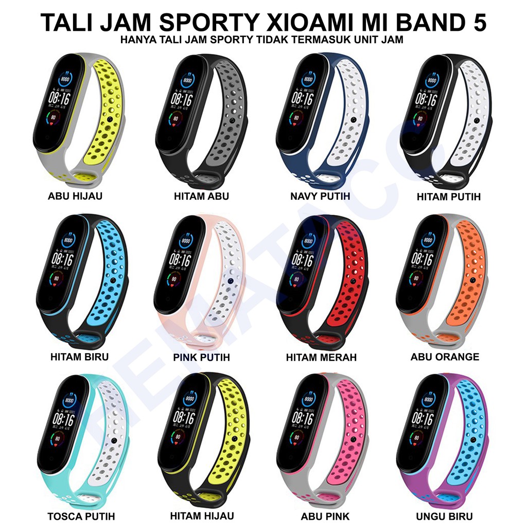 Strap Sport Xiaomi Mi Band 7 / 6 / 5 Sirkulasi Udara Anti Gerah Hematacc