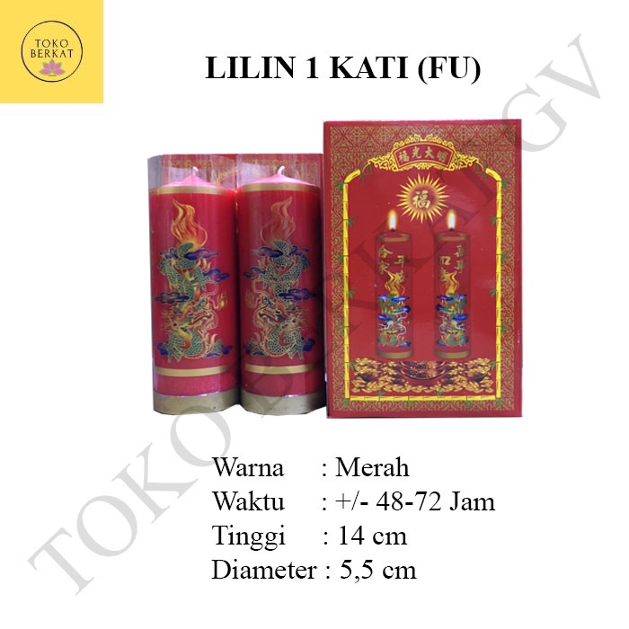 LILIN SEMBAHYANG 1 KATI (FU) MERAH