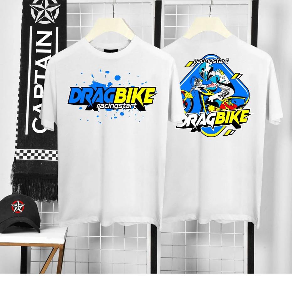 ➷ BAJU / KAOS RACING DRAG BIKE PUTIH SIZE L / XL ➬