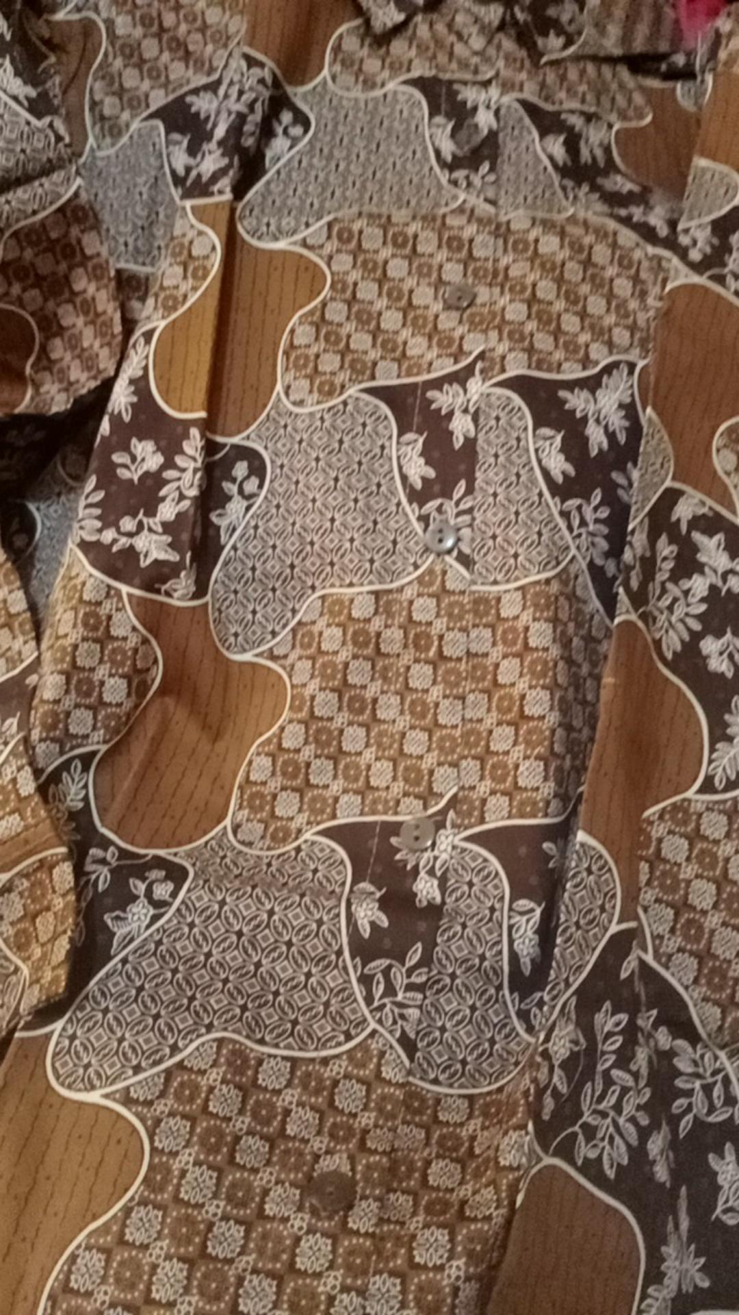 Monellina 06227 Kemeja Batik Wanita Oversize Lengan Panjang