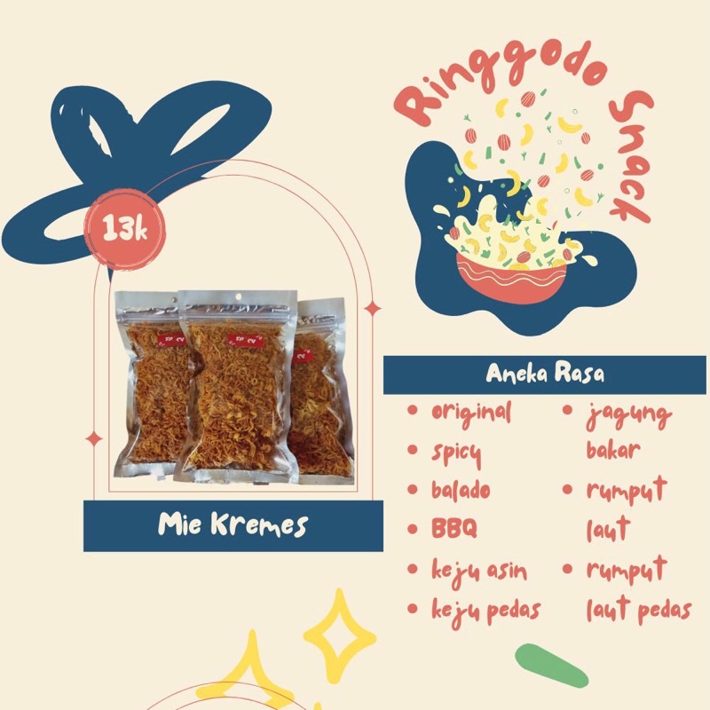 

Mie Kremes Aneka Rasa