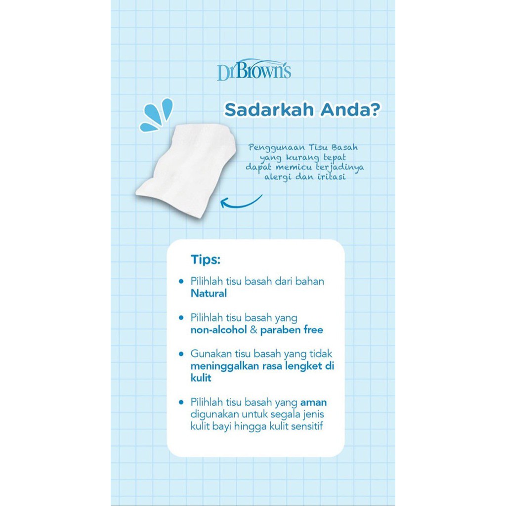 Dr. Brown's Natural Baby Wipes 4 x 25 Wipes