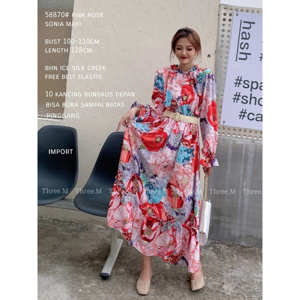 Sonia Maxi Dress Import TM 58870 FREE BELT-7