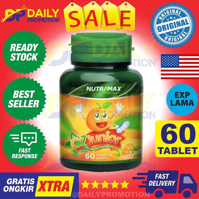 DISKON NUTRIMAX C+ C PLUS JUNIOR PHYTOGREEN DAYA TAHAN TUBUH ANAK 60 TABLET | Vitamin Anak