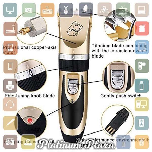 Laorentou Alat Cukur Elektrik Bulu Hewan Anjing Rechargeable - P2`JFDY57- Golden