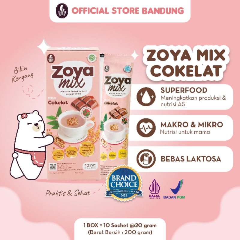 (MAMA BEAR) Zoya mix Sereal kedelai dengan daun katuk rasa coklat mamabear/ Pelancar ASI BOOSTER / Minuman Herbal / Terlaris~