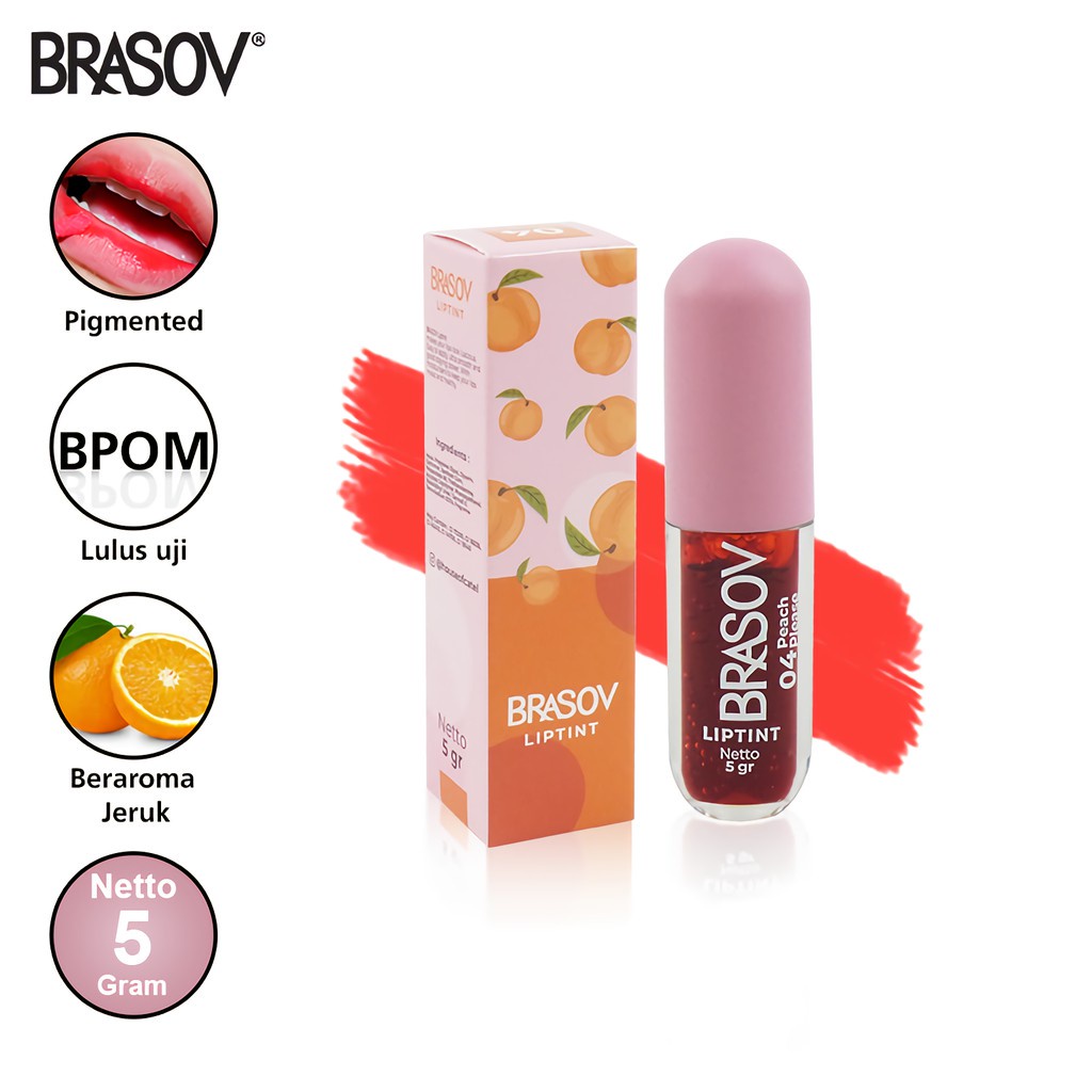 new arrival BRASOV LIPTINT 5gr - LIP TINT BRASOV BERRY BOMB APPLE CHERRIS PEACH BPOM