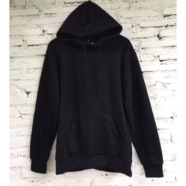 Jaket Hoodie Pullover Divided Black Basic H&M Original