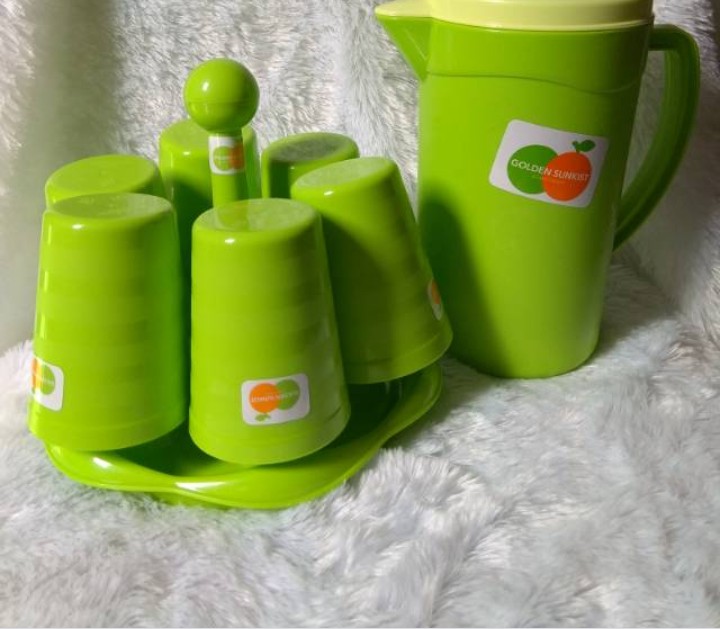 Teko Set + Rak Gelas Dan Gelas Isi 6p