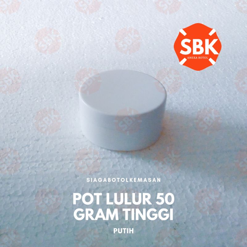 Pot Lulur 50 gram tinggi Putih