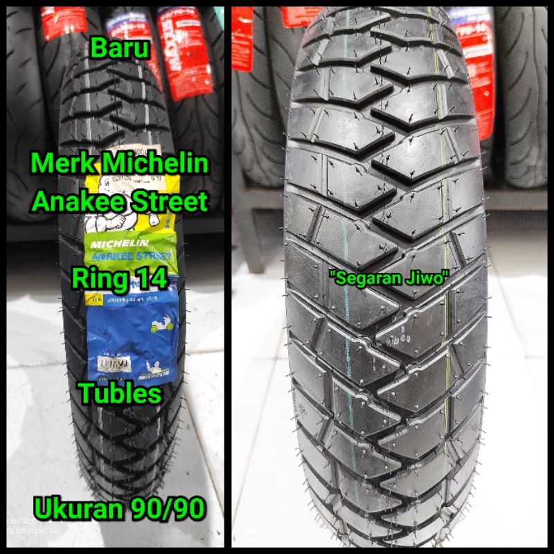 Ban tubles motor matic ring 14 Ukuran 90/90 merk michelin anakee street Ban belakang honda beat Vari