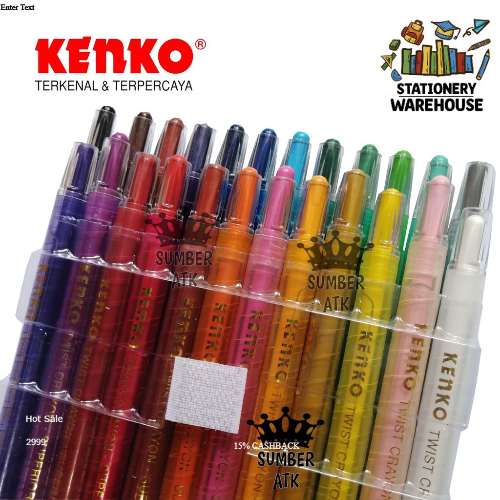 

Crayon Putar Twist Kenko 12 DAN 24 WARNA COLOR TWIST CRAYON (PVC BAG) - 1 Set
