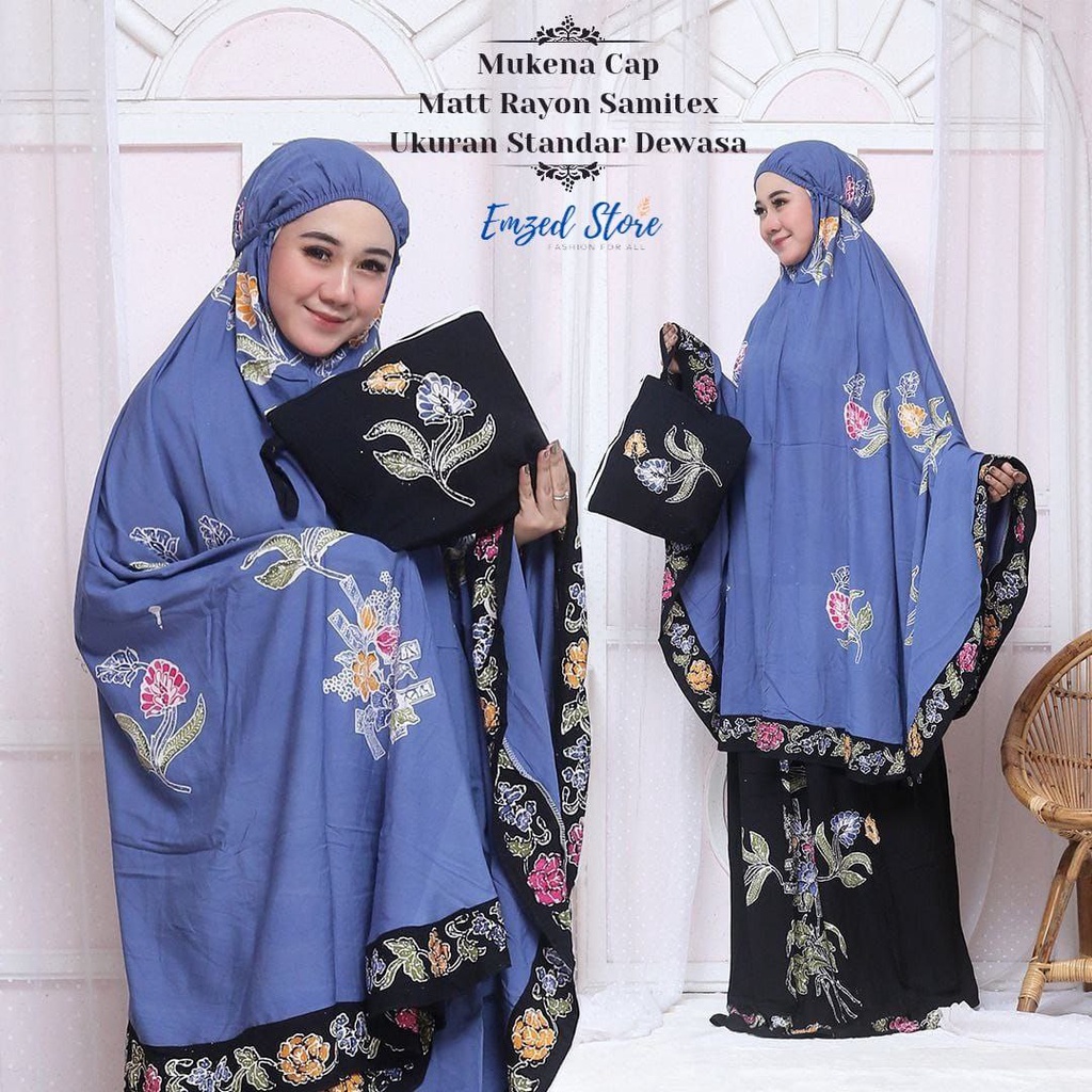 MUKENA BATIK CAP PEKALONGAN BAHAN RAYON SUPER MUKENA DEWASA SIZE JUMBO