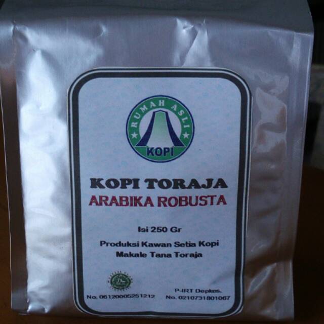 

Kopi toraja asli arabika robusta 250gr