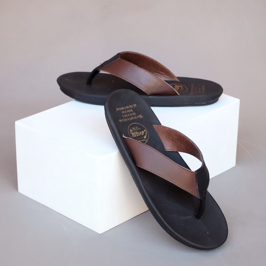 Sandal Kulit Pria Jepit Original Cevany Sendal Japit Cowok Casual Terlaris Distro 07