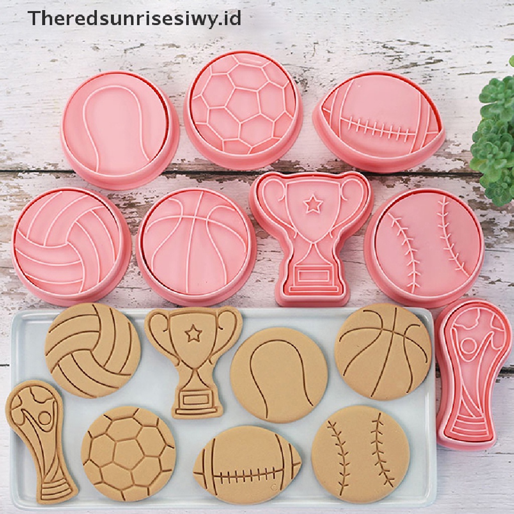 # Alat Rumah Tangga # 8pcs / Set Cetakan Pemotong Fondant Bentuk Piala Sepak Bola Untuk Dekorasi Kue