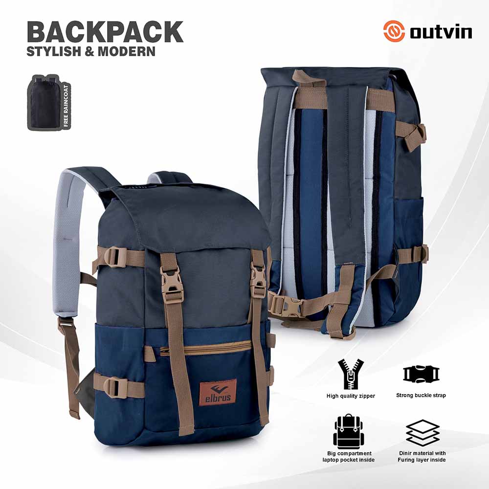 Tas Backpack Pria Ransel Original Distro Bandung Free Raincoat Outvin TX032