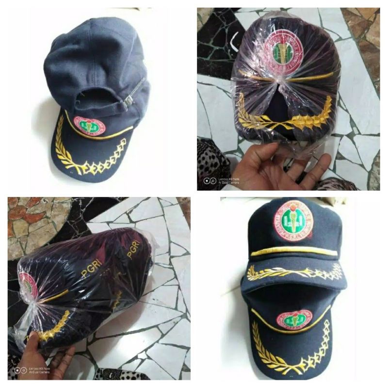 Topi PGRI bordir (dongker) bahan laken satuan