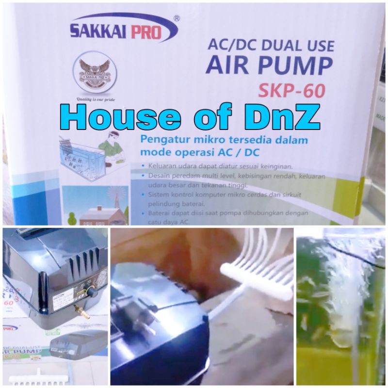 Pompa Aerator Ac Dc ACDC Sakkai Pro SKP 60 Sakkai 60 Hi Blower Kolam Ikan Besar