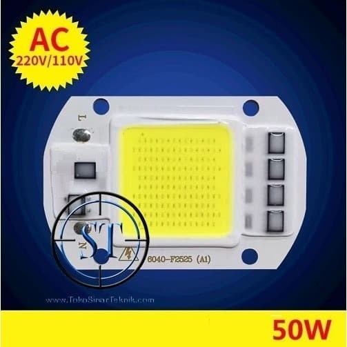 LED COB High Power Led Putih WHITE 50W Langsung  Input 220V AC Lampu Sorot Lapangan Tembak