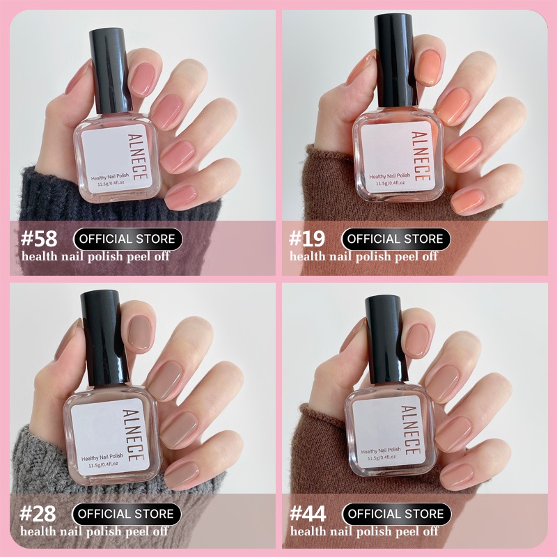 ALNECE KUTEK PEEL OFF Muslimah HALAL Merah Maroon KUTEKS  Gel Nail polish Nude series 10ml