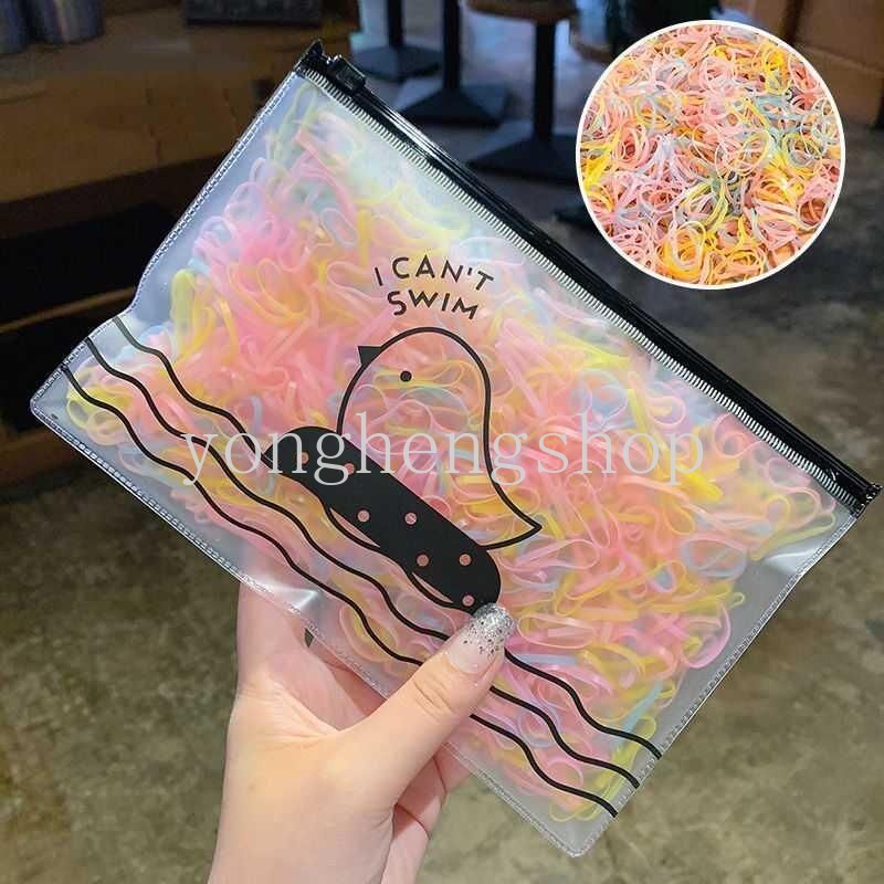 500pcs / Pak Ikat Rambut Karet Elastis Tahan Lama Untuk Wanita