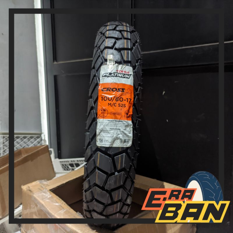 BAN LUAR CORSA CROSS S 100 80 RING 17 TUBELESS DUAL PURPOSE
