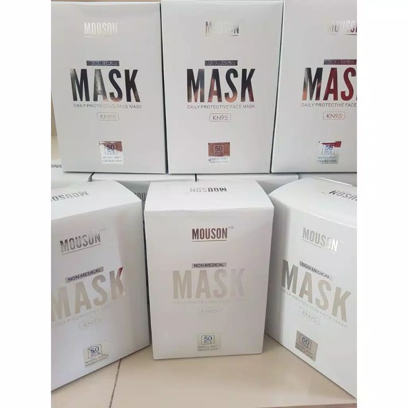 masker kn95 mouson 1 box isi 50 pcs original mouson ada embose