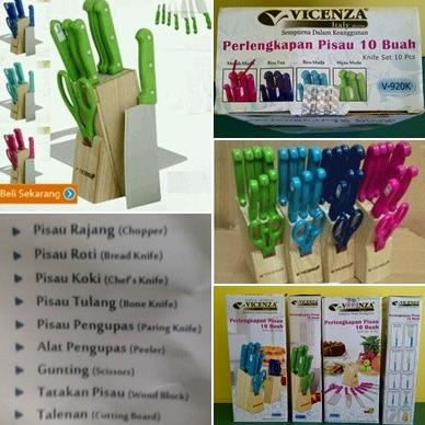 Pisau dapur set vicenza warna masih banyak