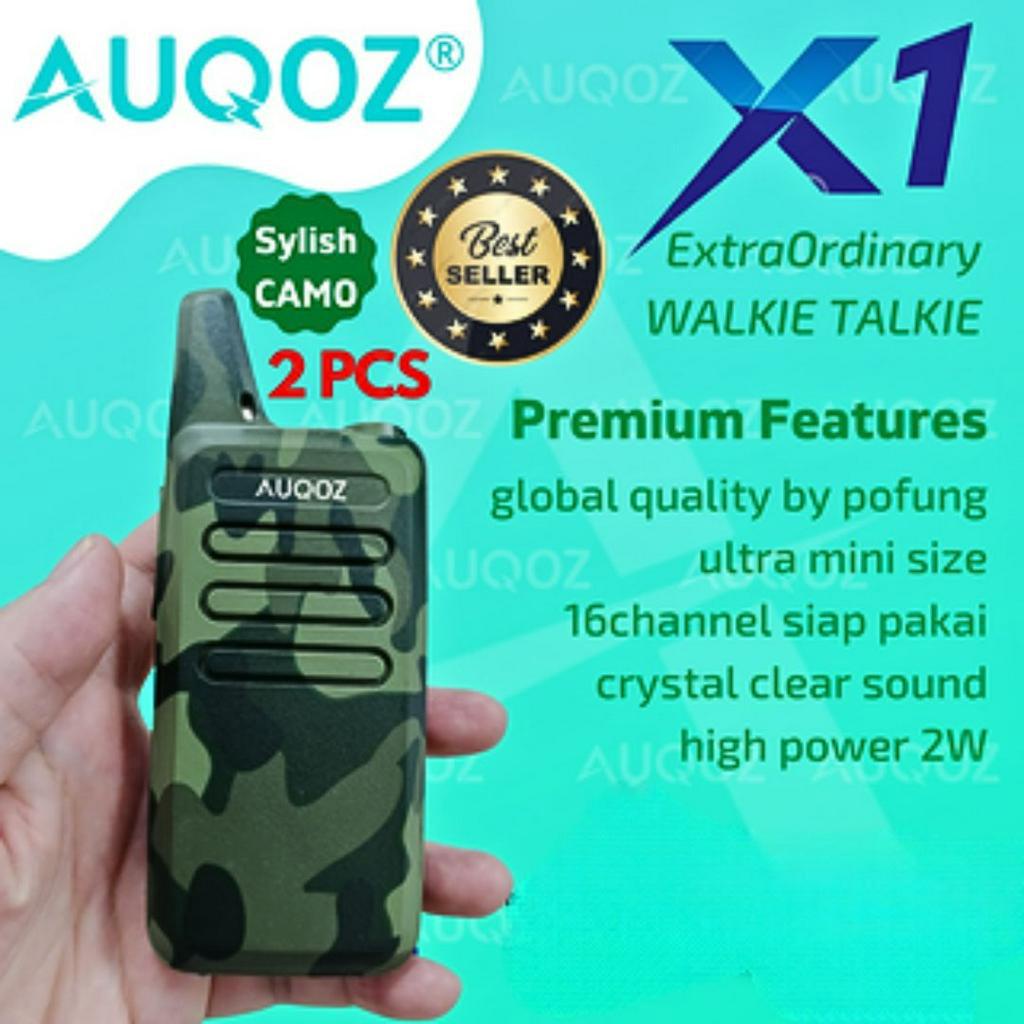 AUQOZ X1 Ultra Mini Walkie Talkie Hijau Camo - HT A8 Neo Alt 888s by Pofung