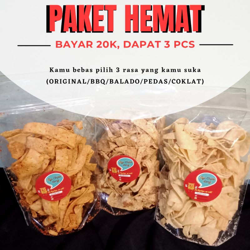 

(PAKET HEMAT) 3 KERIPIK KEBAB 100gr | by. Nyichipsdong