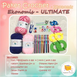 Starter Kit Crochet Paket merajut pemula set peralatan Starter Kit Crochet Paket merajut pemula set peralatan