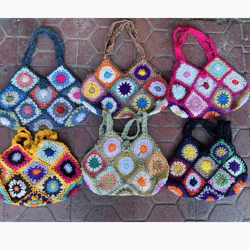 Tas Rajut Rainbow Mini / Tas Rajutan / Tas Rajut / Tas Rajut Kekinian