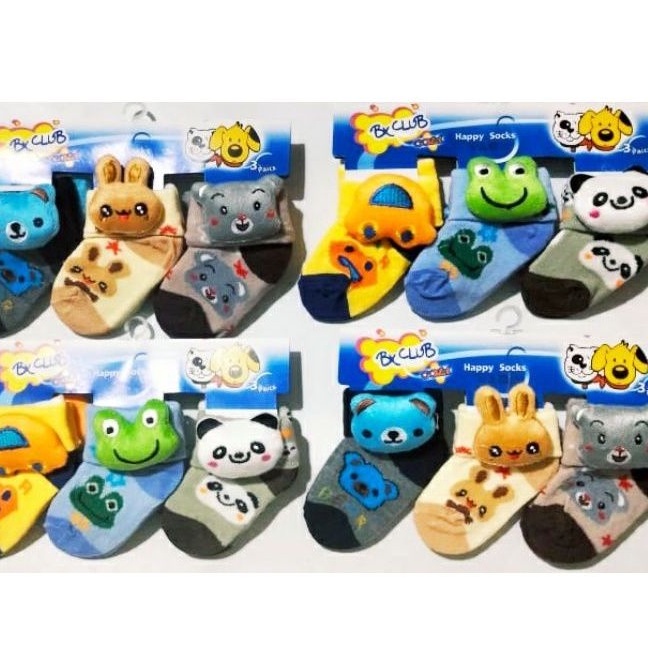 KAOS KAKI BAY 0-9 BULAN BONEKA SAMPING MOTIF LUCUI/BEBY BONEKA LUCU ISI 6 PASANG