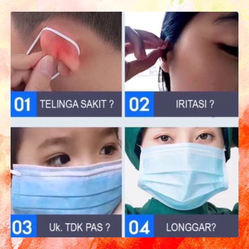 TALI PENGAIT MASKER SILIKON SAMBUNGAN TELINGA HIJAB JILBAB HEADLOOP HOOK ANAK DEWASA