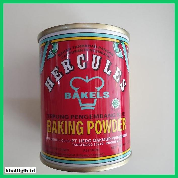 

Redwop-Gnikab- Baking Powder Hercules 110Gr / Pengembang Kue Hercules 110Gr -Hallall.