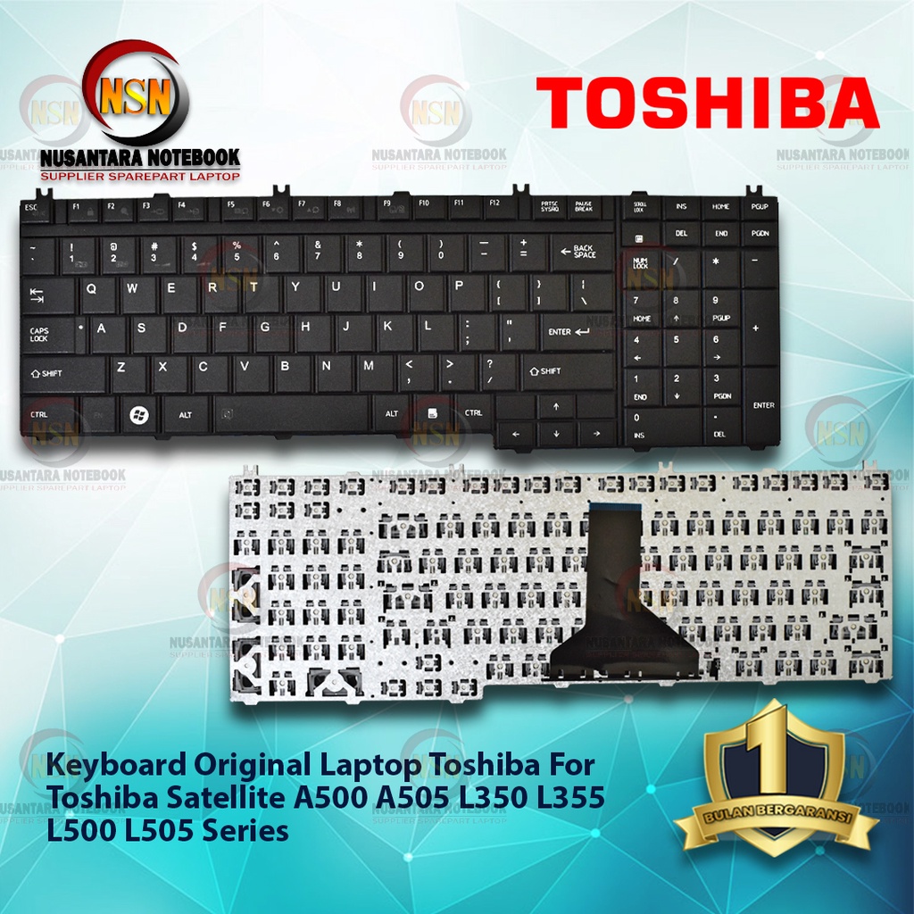 Keyboard Toshiba Satellite A500 A505 L350 L355 L500 L505 Series Black