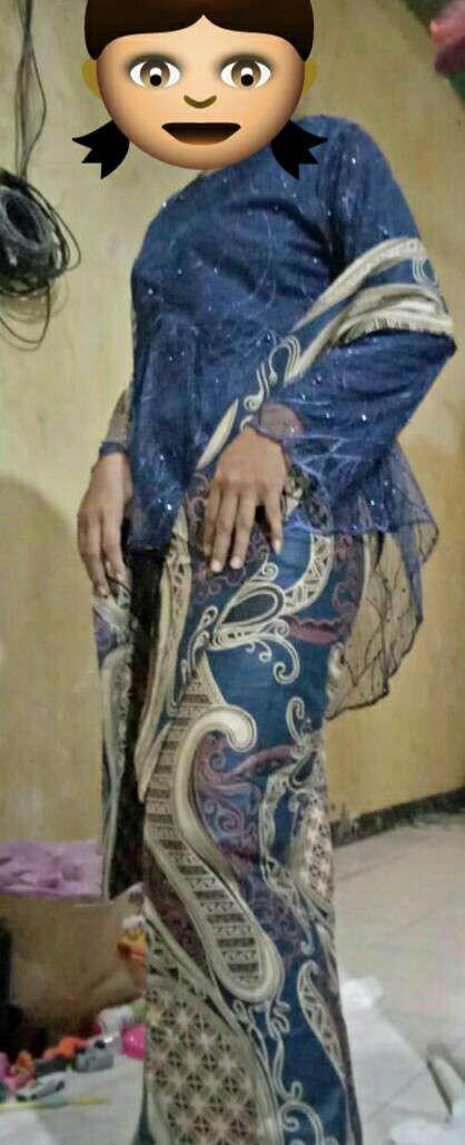 Couple Batik Pinguin Series Alena Brokat Tile Lengan Panjang Free Slendang // Soegiharto.grosir