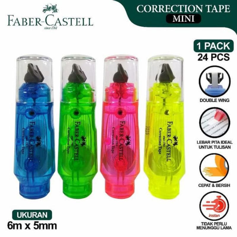 

Faber Castell Mini Correction Tape / Tipe X Kertas / Tipe X Mini 5mm X 6Meter