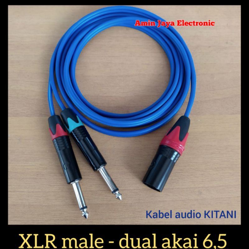 Jack XLR male to dual akai mono kabel kabel XLR male to dua jack akai