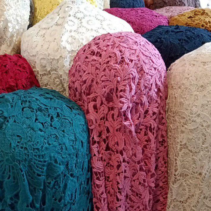 ➵ HARGA PER 1/2m (0.5m) KAIN/BROKAT OKKI (PRADA)GRESS SERIAN WARNA CANTIK ♩