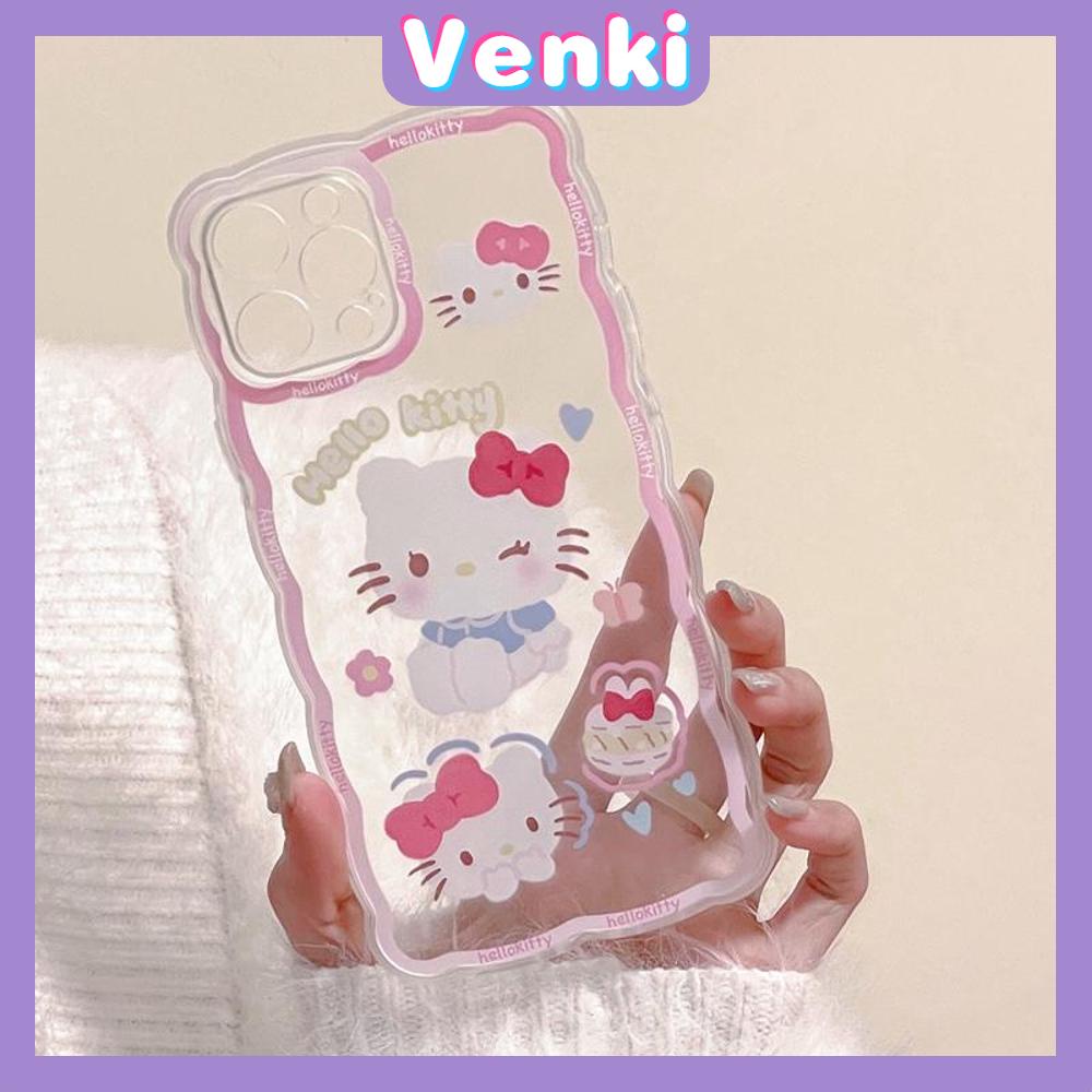 iPhone Case Silicone Soft Case Clear Case Wave Non-Slip Shockproof Camera Full Coverage Protection Pink Cartoon Cute For iPhone 13 Pro Max iPhone 12 Pro Max iPhone 11 iPhone 7 Plus