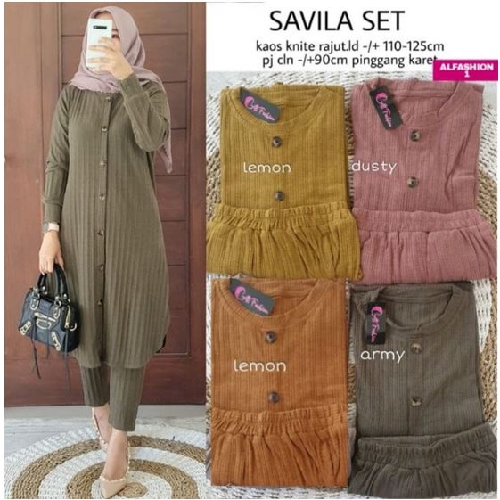 SETELAN JUMBO WANITA DEWASA SAVILA SET BY ALFASHION HIJAB FASHION SOLO
