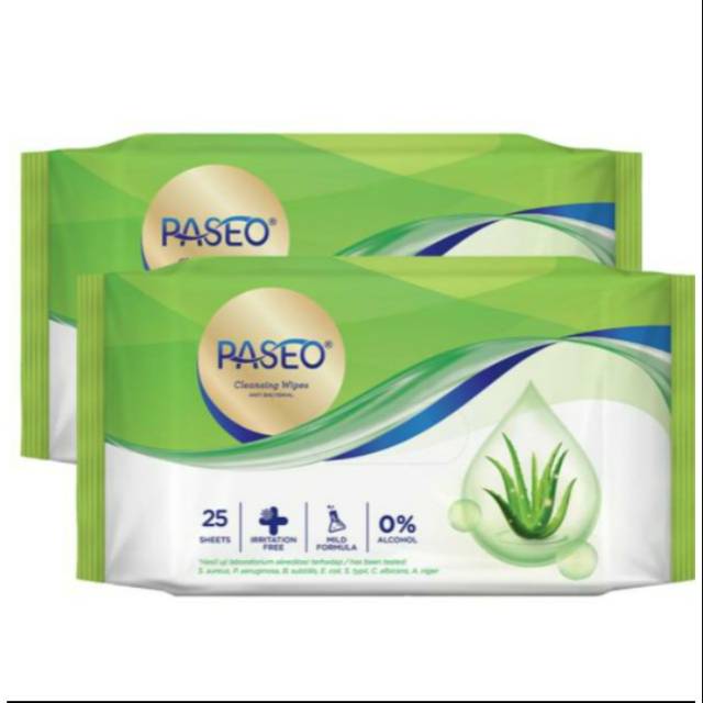 Tissue Paseo Anti Bakterial Hijau 1si 25 Lembar