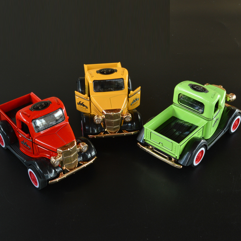 Mainan Mobil Retro Klasik Model Pull Back Pintu Dapat Dibuka Bahan Alloy Skala 1 / 36