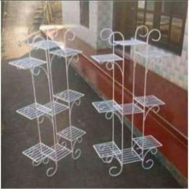 rak tanaman bunga 9 susun dari besi beton 8 sni