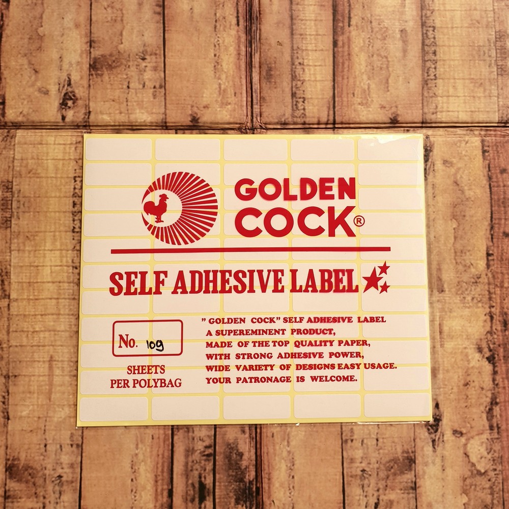 Label Golden Cock No. 109 - Self Adhesive Label 109 - Sticker